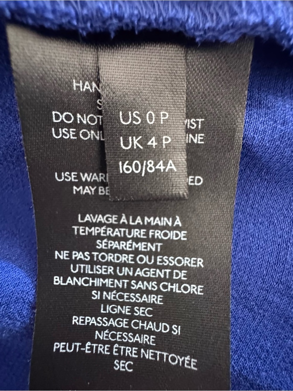 By Anthropologie Blue Satin Draped Wrap Midi Cocktail Dress 0P Petite Wedding - Picture 11 of 12